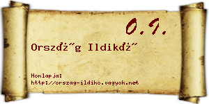 Ország Ildikó névjegykártya