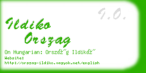 ildiko orszag business card